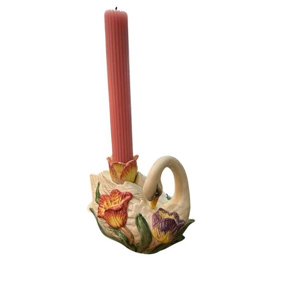 Vintage Fitz & Floyd Swan Tulip Candle Holder pair - Picture 10 of 10